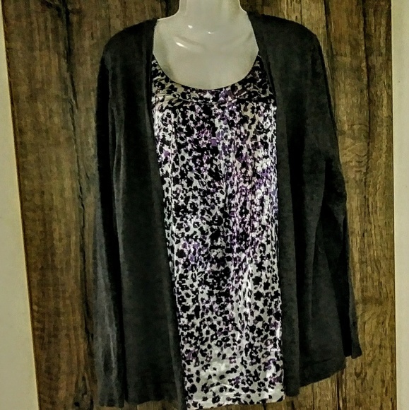 5th AVE. Tops - 5th Ave Plus size 2X Top cami with sweater NWOT